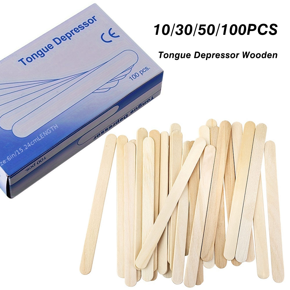 Wood Filler Stick - 10/30/50/100 قطعة المتاح خافض اللسان خشبية